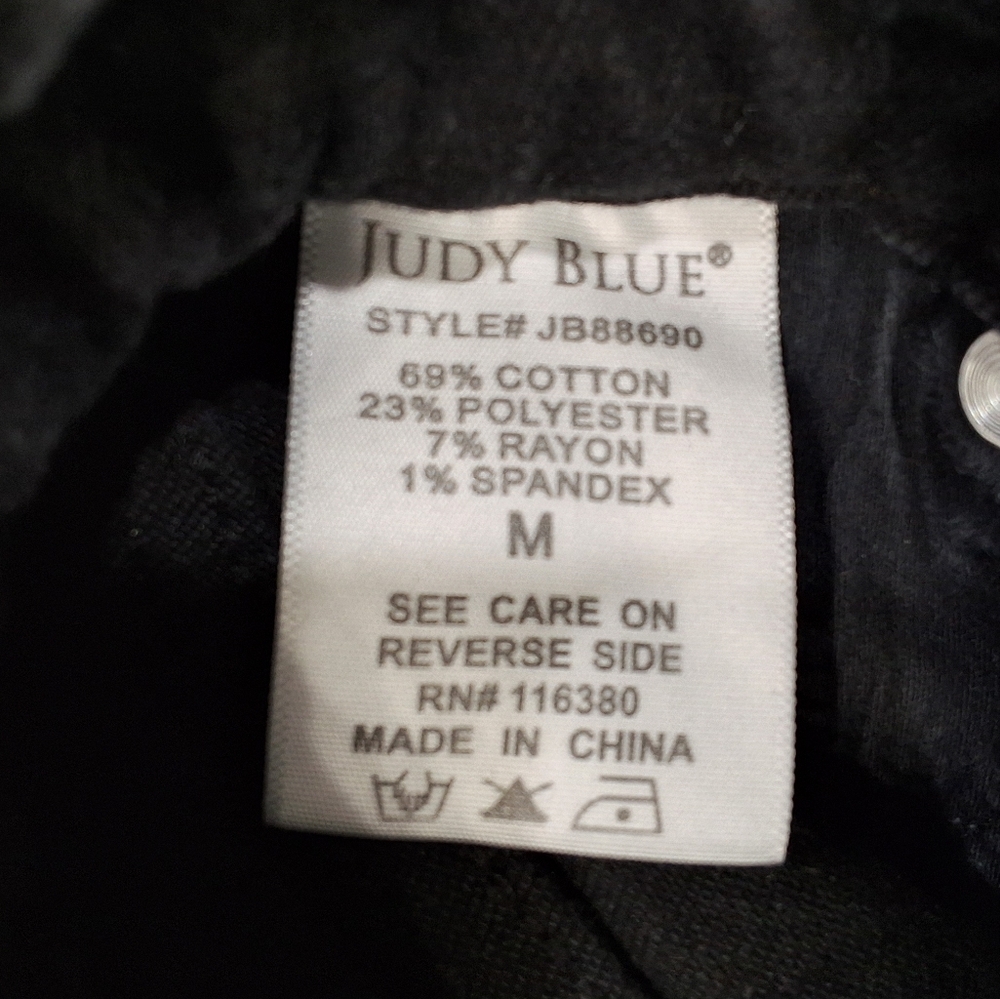 Judy Blue~Women Zoey Tummy Control Flare Denim Overalls~Black Bibs~Western~MED - Picture 7 of 11